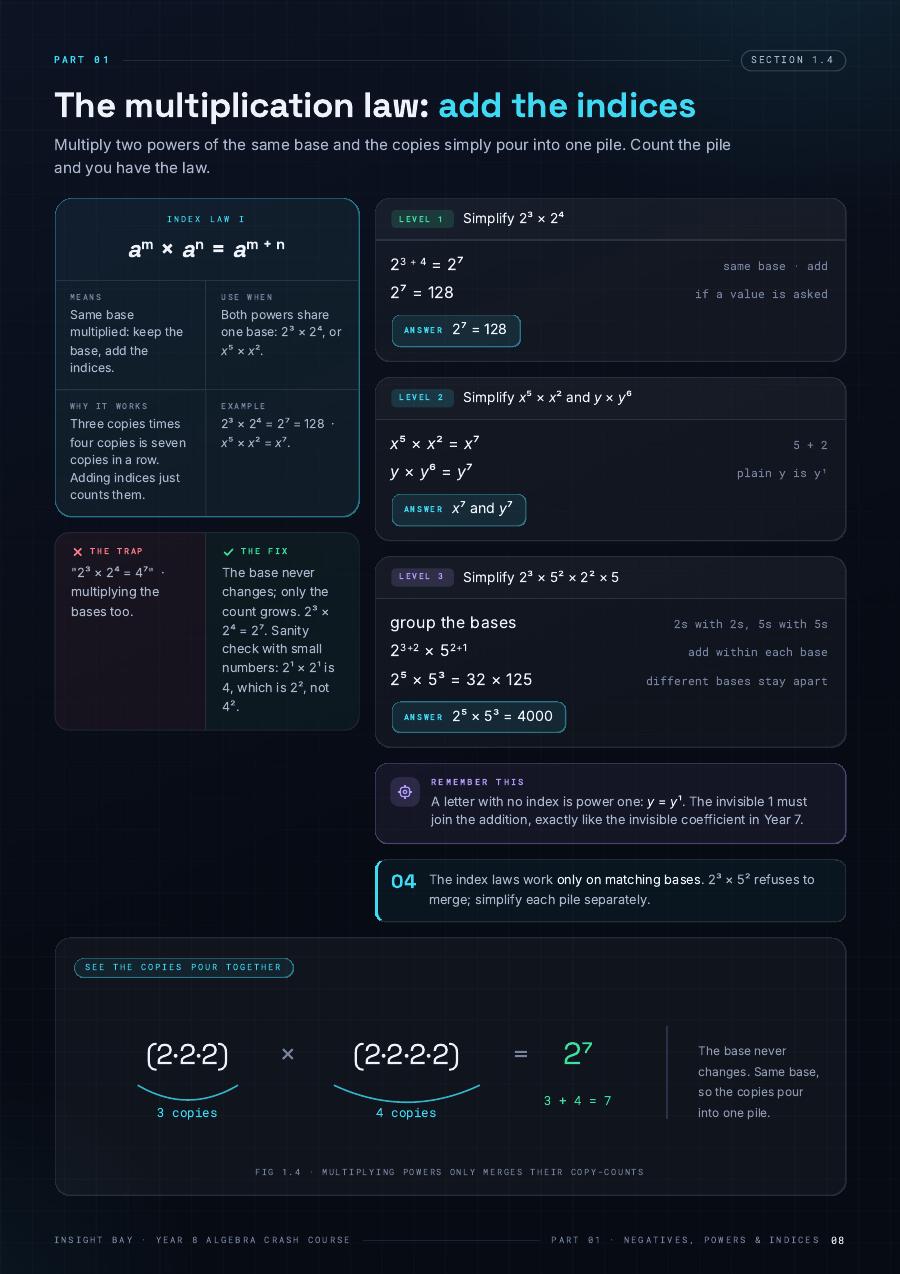 The index laws